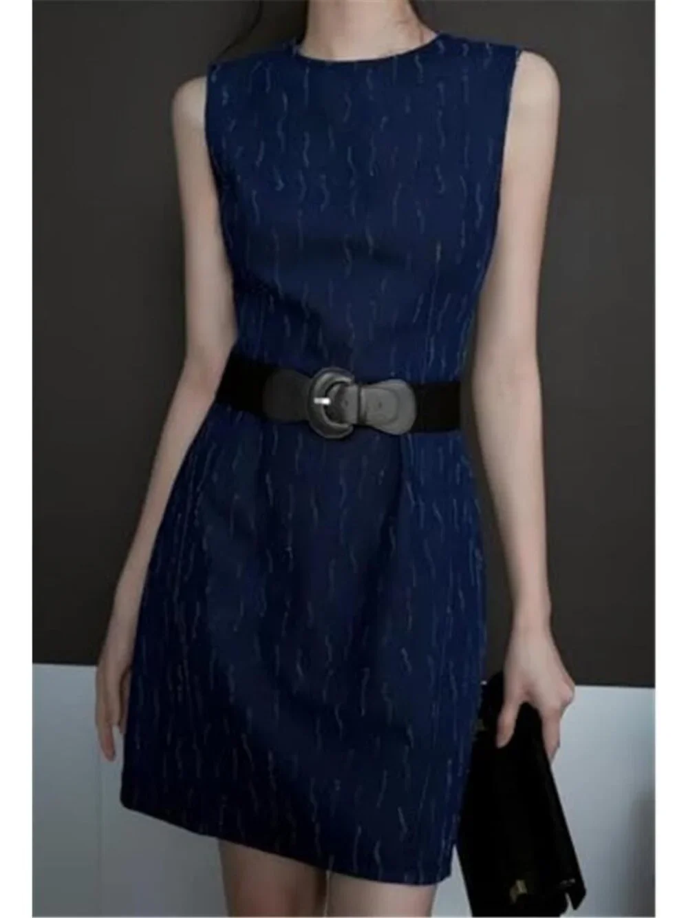 Women's Wide Stretchy Cinch Belt Vintage Chunky Buckle Elastic Belt
